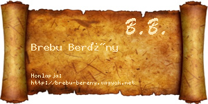 Brebu Berény névjegykártya